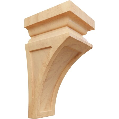 Ekena Millwork 5"W x 5 3/4"D x 10"H Medium Nevio Wood Corbel, Red Oak CORW05X05X10NERO